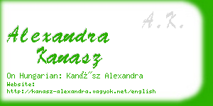 alexandra kanasz business card